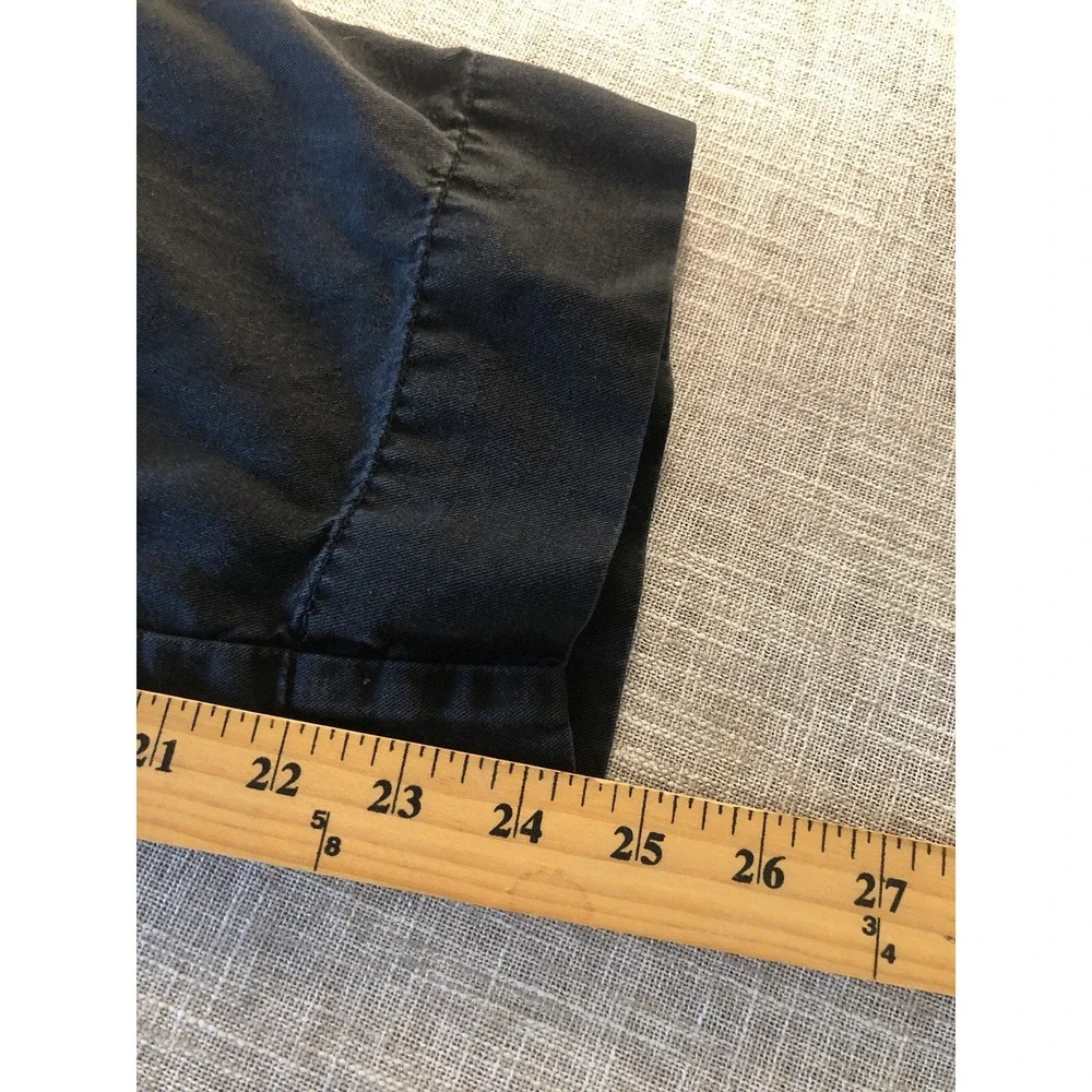 Quince Pants 14 Black Wide Leg Cropped Linen Blend Stretch Casual Career Classic